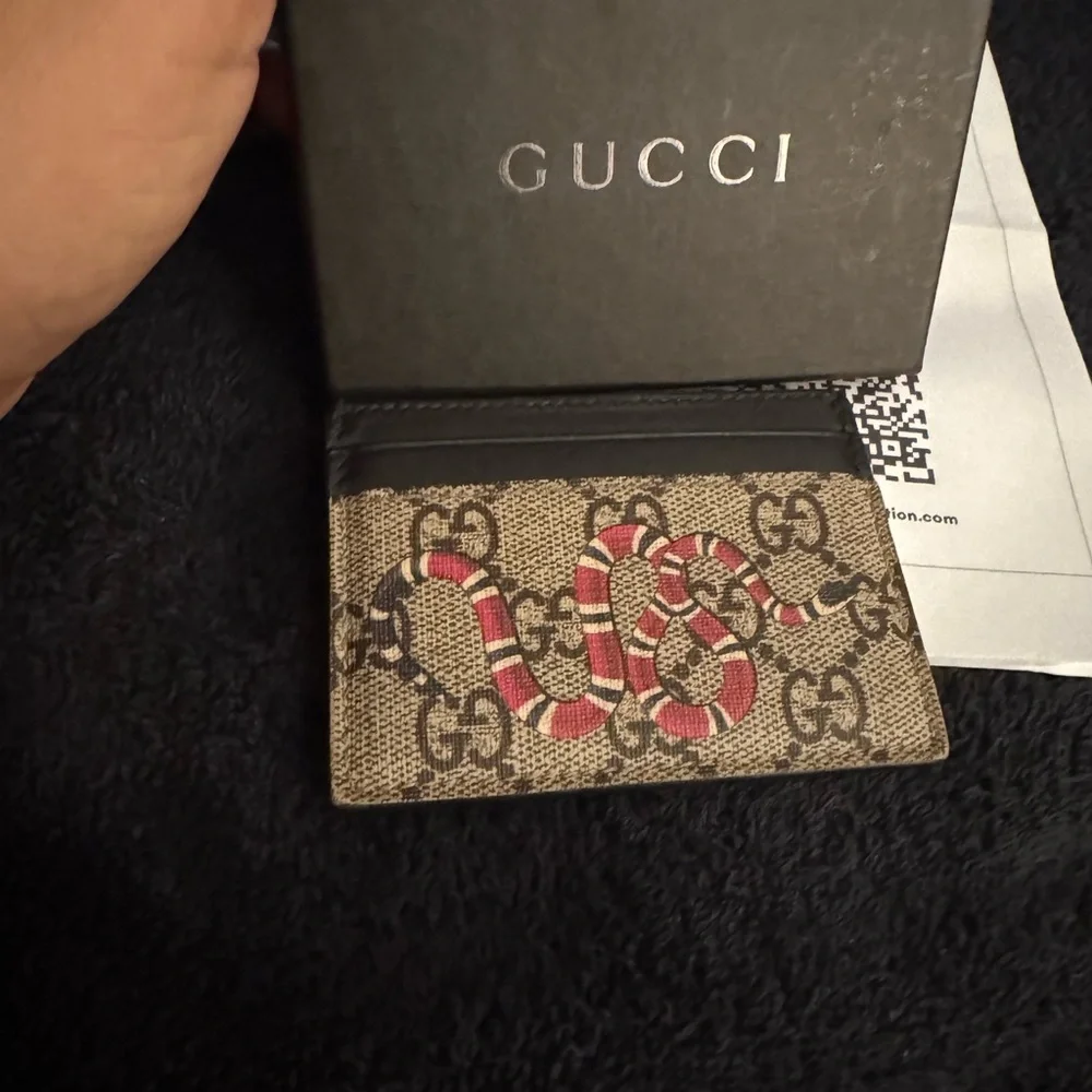NWOT GUCCI GG Supreme Kingsnake Card Holder w/ Box & COA
